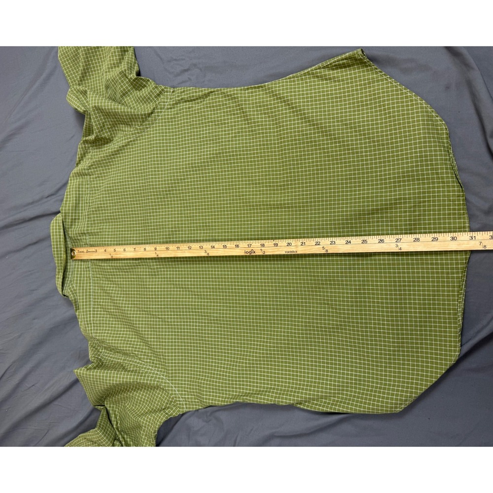Polo Ralph Lauren Warwick Shirt Mens 16 32/33 Olive Green Grid Check Vintage - Picture 4 of 13